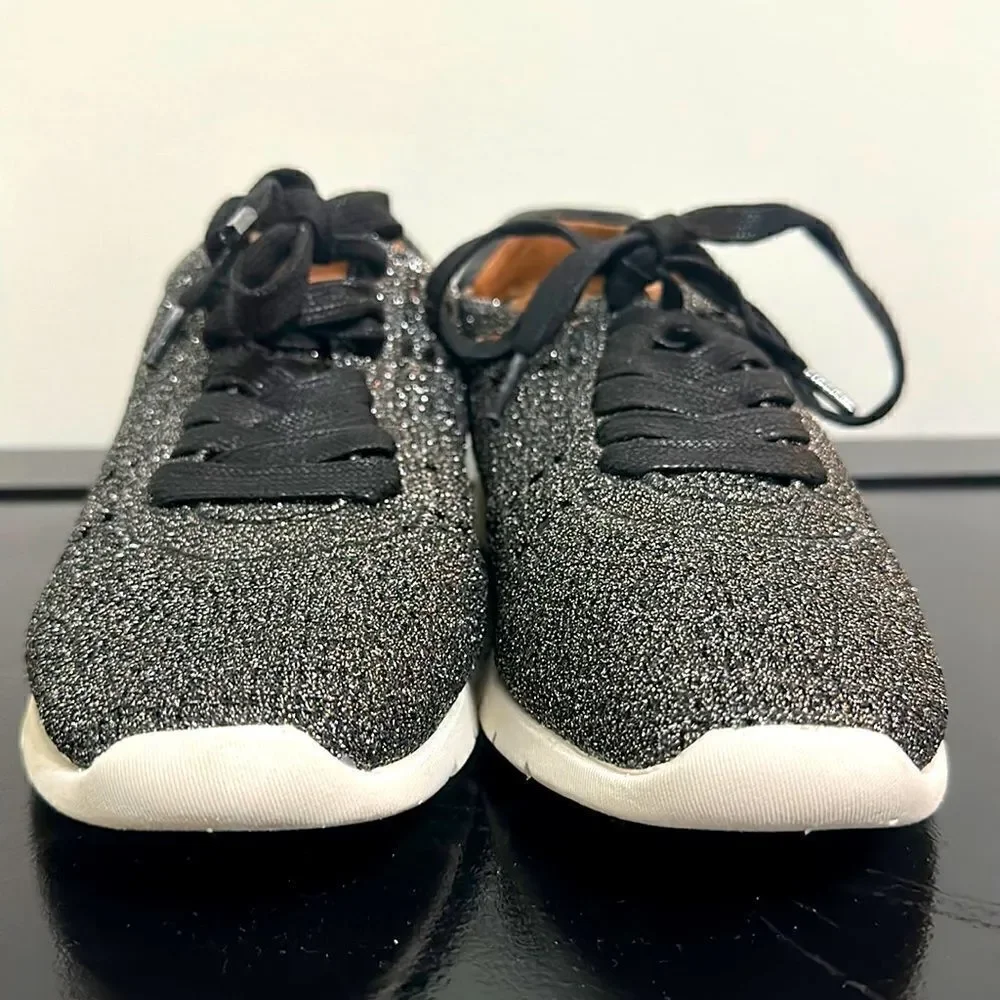 Gentle Souls Raina Lite Knit Black Metallic Sneakers Sz 7.5